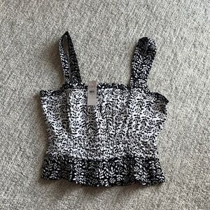 LOFT Leaf Print Ruffle Top